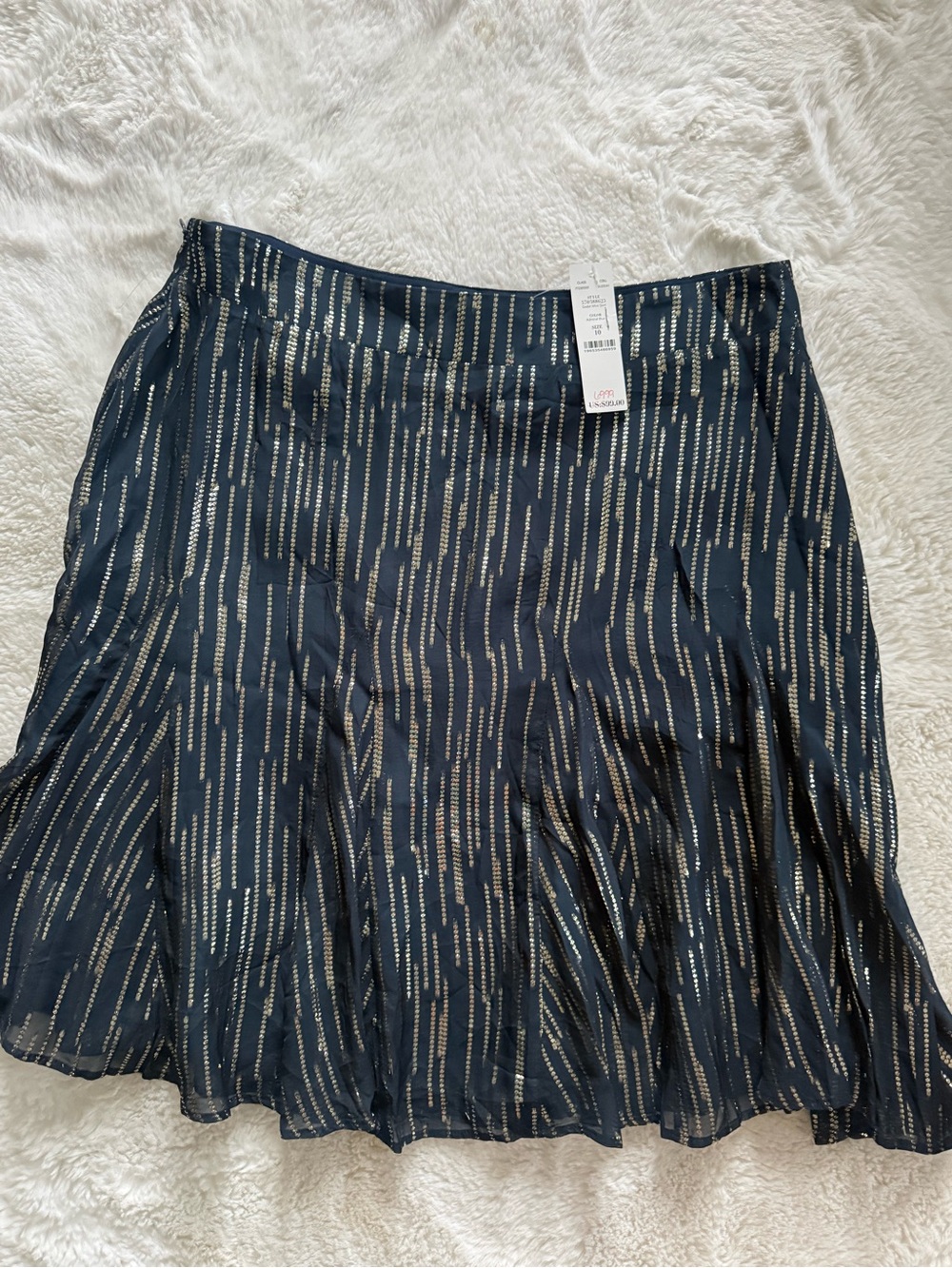 NWT White House Black Market Admiral Blue Godet Mini Skirt - Picture 8 of 8